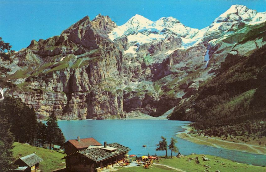 Blumlisalphorn and Frundenhorn from Oeschinensee above Kandersteg