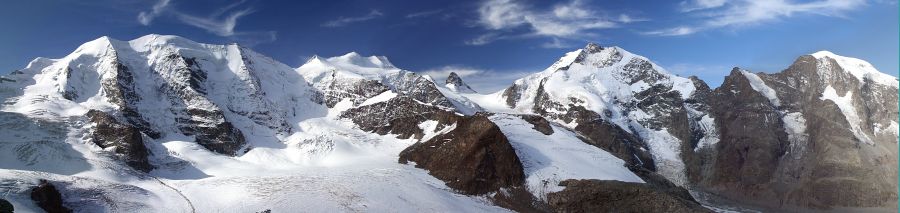 Bernina Range from Diavolezza in the Italian Alps