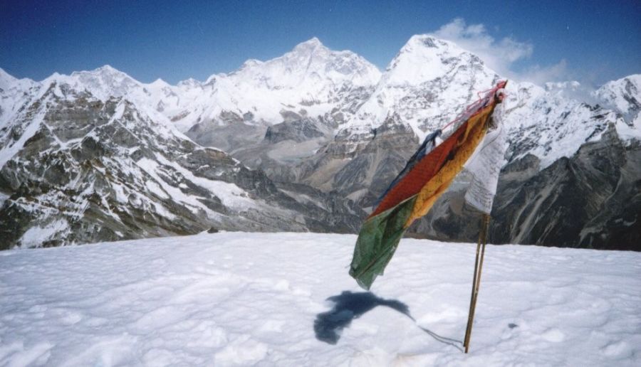 Mt.Makalu and Chamlang from summit of Mera Peak