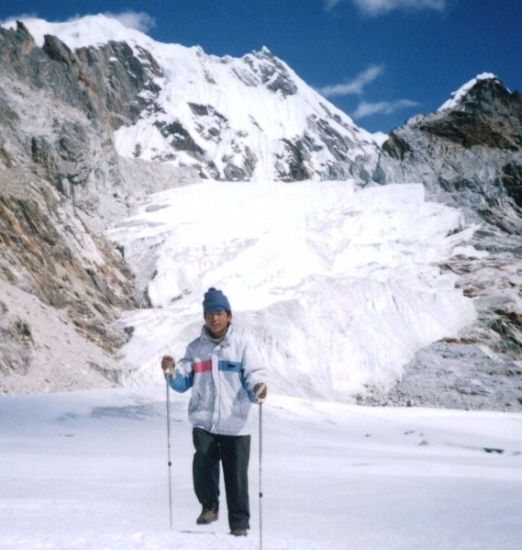 Lobuje Peak from Cho La on route to Gokyo Valley