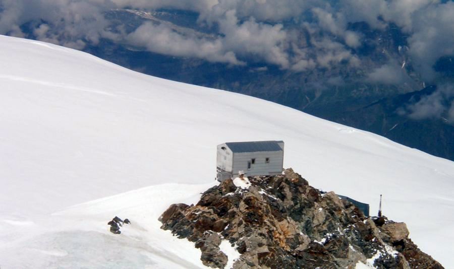 Refuge Vallot on the Normal route of ascent on Mont Blanc