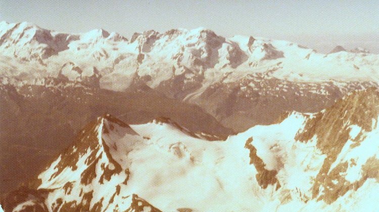 Lyskamm, Castor, Pollux and Breithorn from the Weisshorn