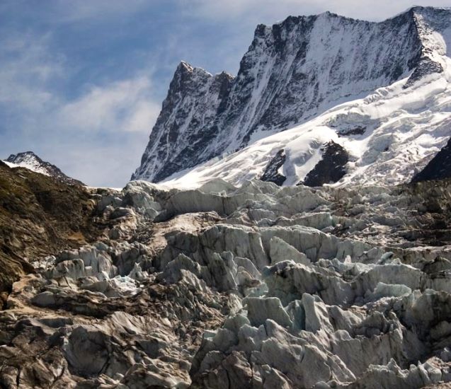 Ice Fall on Grindelwald Glacier on route to Strahlegg Hut