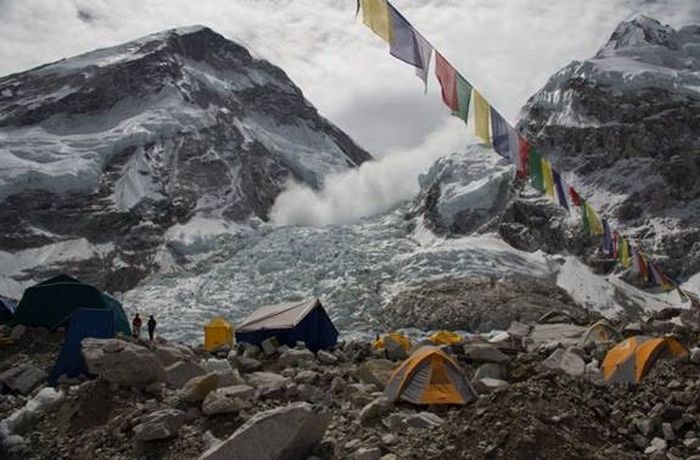 Everest Base Camp beneath Khumbu Ice Fall