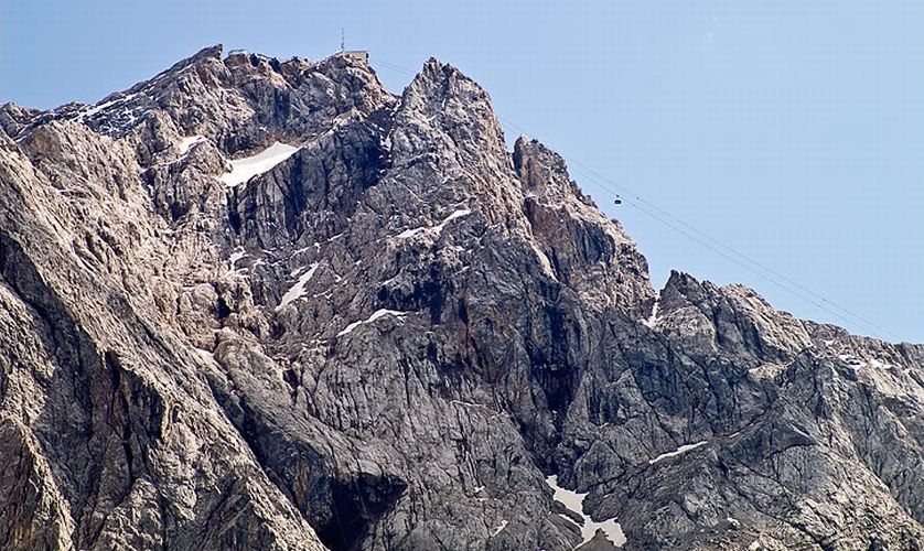 Cable car to the summit of the Zugspitze - highest mountain in Germany