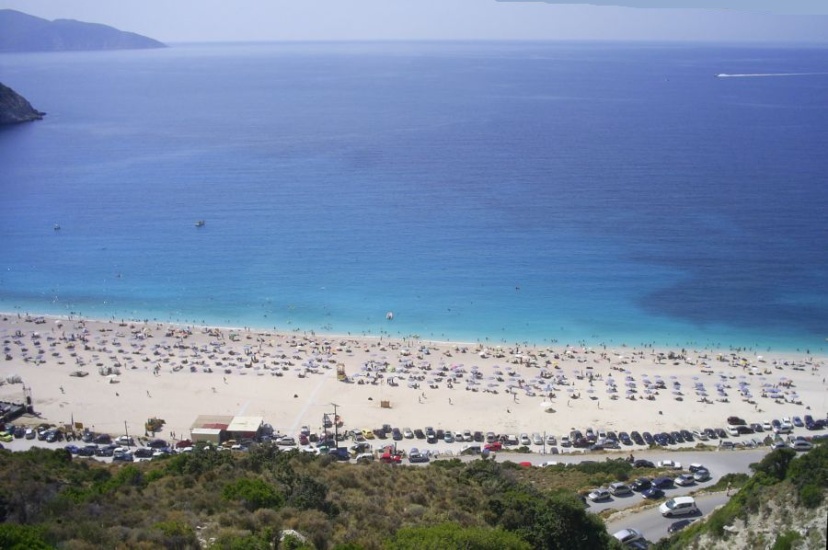 Myrtos Beach on the Ionian Island of Kefalonia in Greece