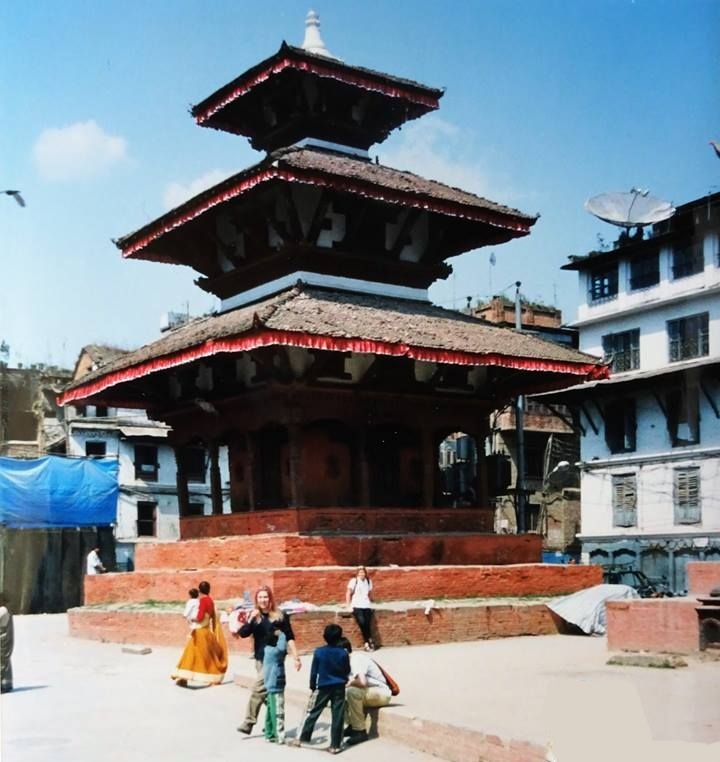 Medieval Pagoda-style Temples in Durbar Square in Kathmandu