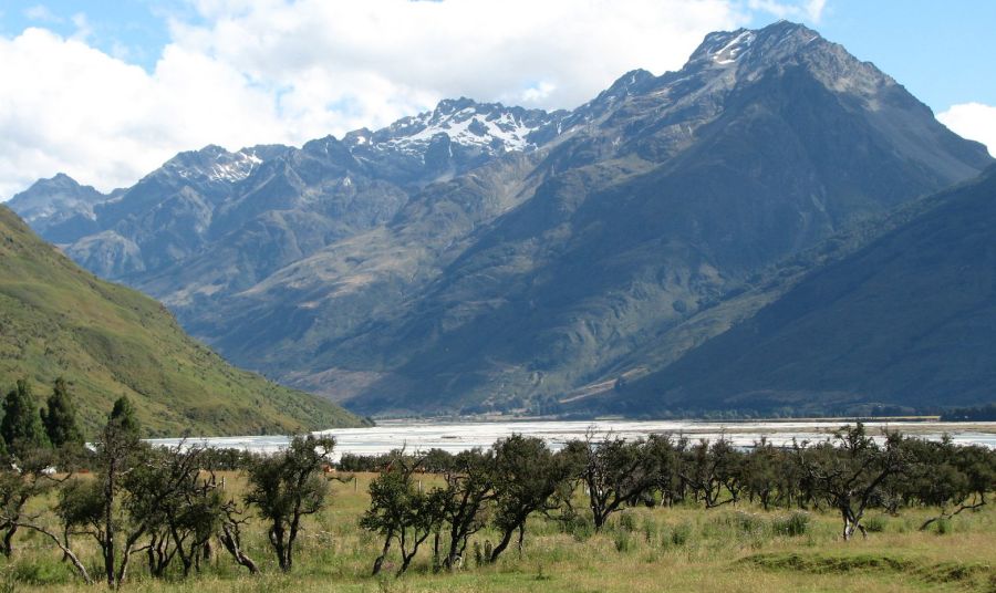 Dart River in the Southern Alps of the South Island of New Zealand