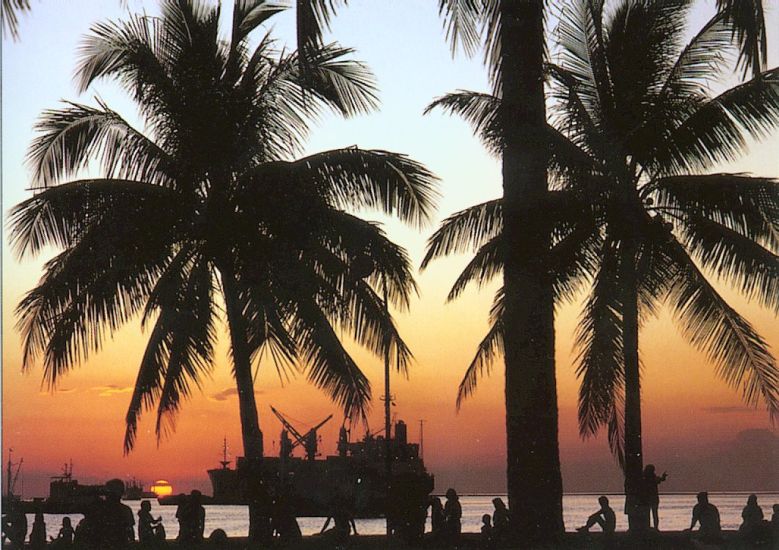 Sunset on Manila Bay - capital city of the Philippines