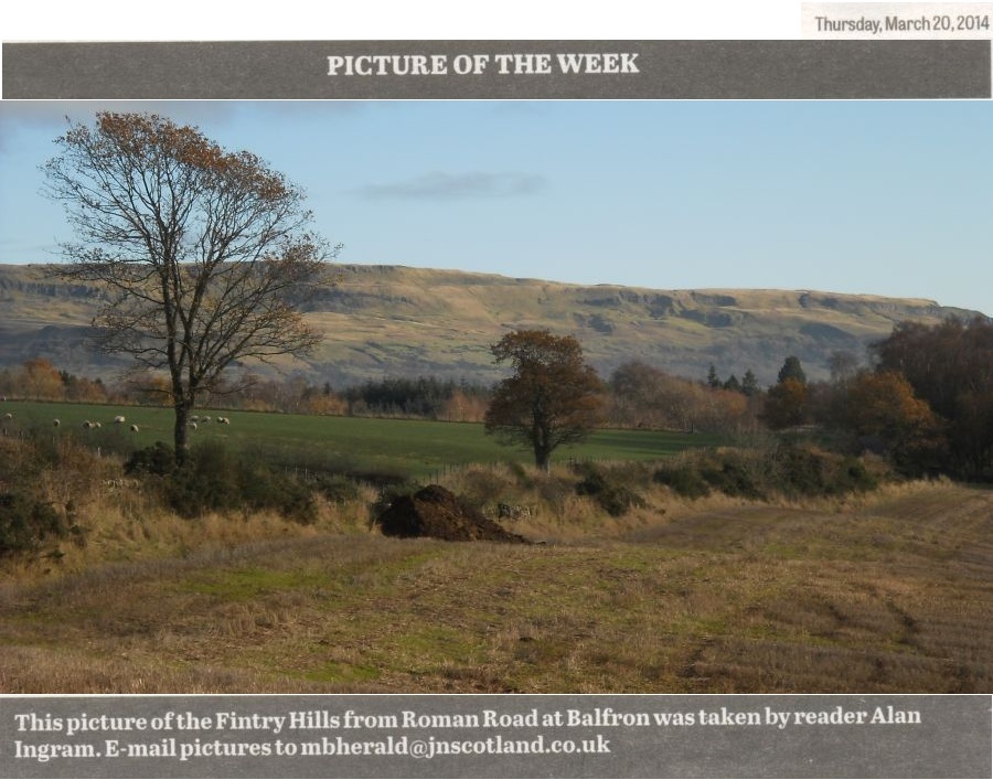 Fintry Hills from Roman Road at Balfron