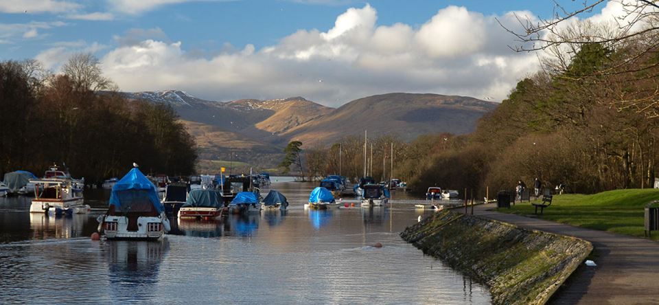 Boats in River Leven at Balloch