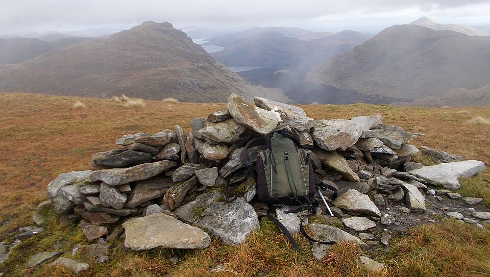 Ben Vane and A' Chrois ridge of Beinn Narnain from summit of Beinn Chorranach