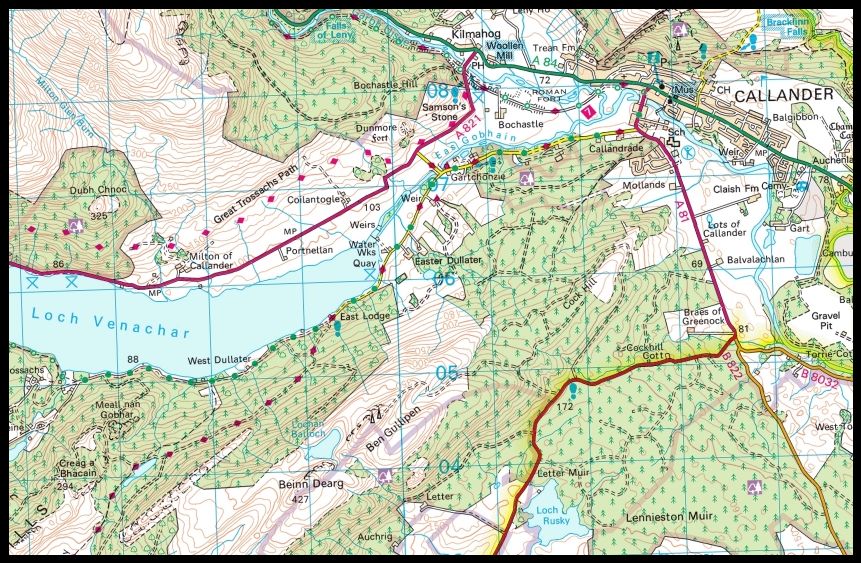 Map of Ben Gullipen and Beinn Dearg