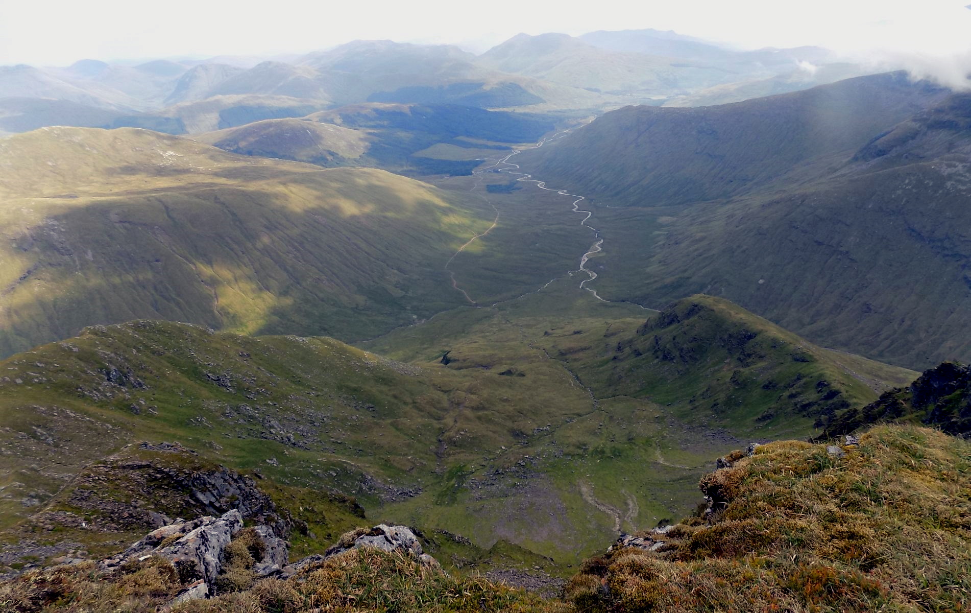 Coire Gaothach and Glen Cononish from summit of Ben Lui