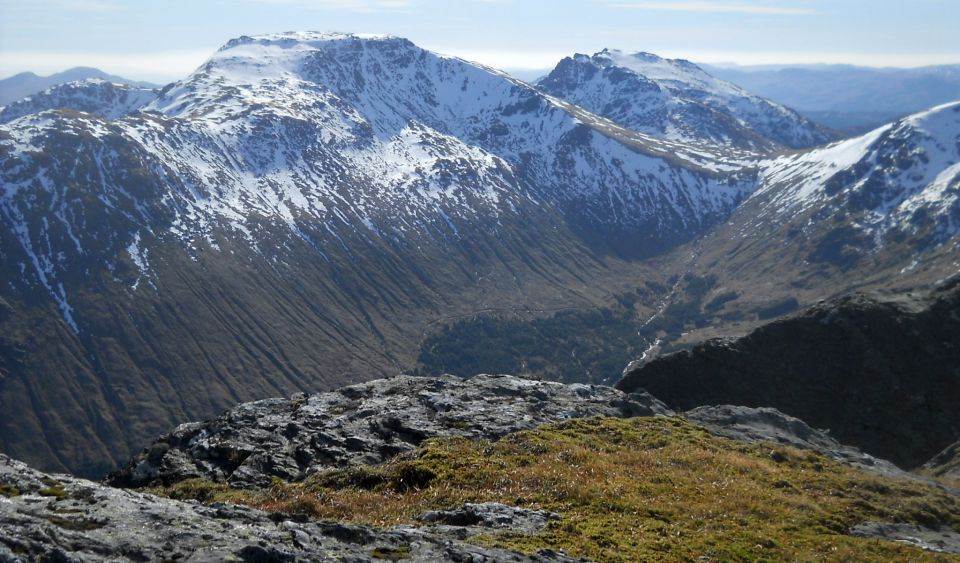 Beinn Narnain and Ben Arthur ( The Cobbler ) from Ben Vane