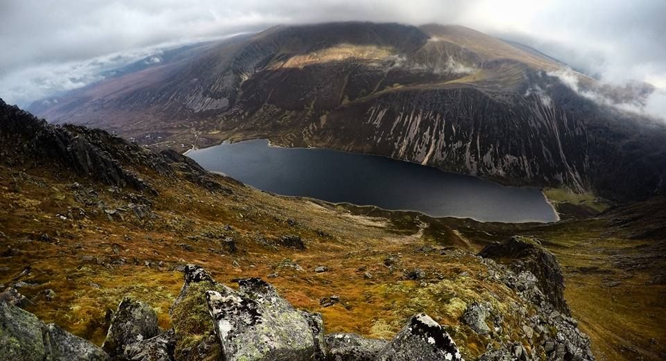 Loch Einich and the Cairngorms Plateau from Sgor Gaoth