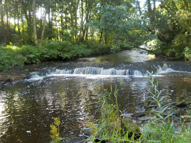 Flatt Linn ( waterfalls ) in the Rotten Calder Water on the trail to Langlands Moss