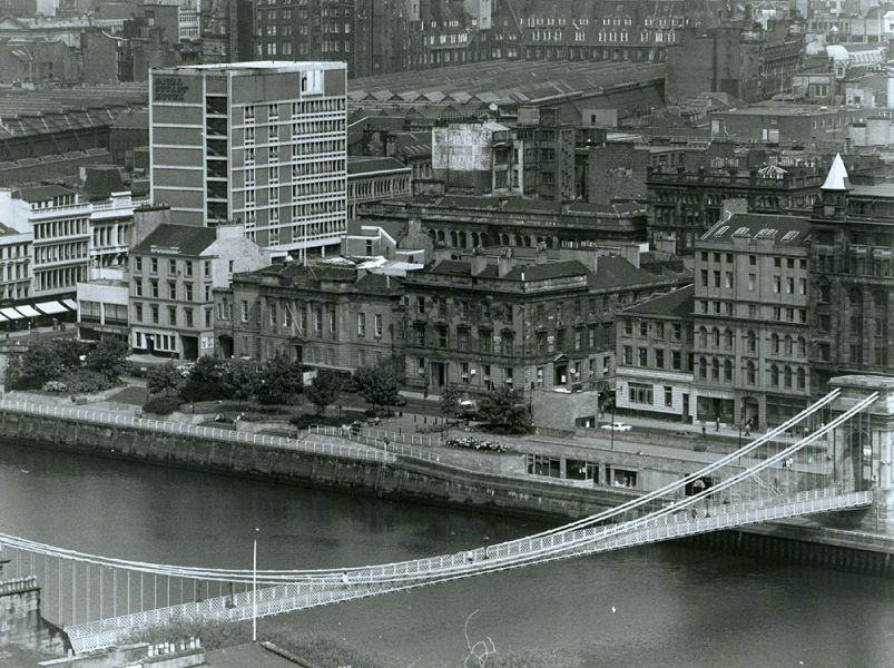 South Portland Street Suspension Bridge across River Clyde in Glasgow