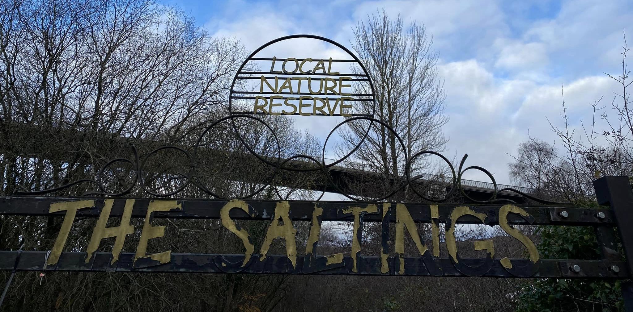 Sign at The Saltings Wildlife Park alongside the Forth and Clyde Canal