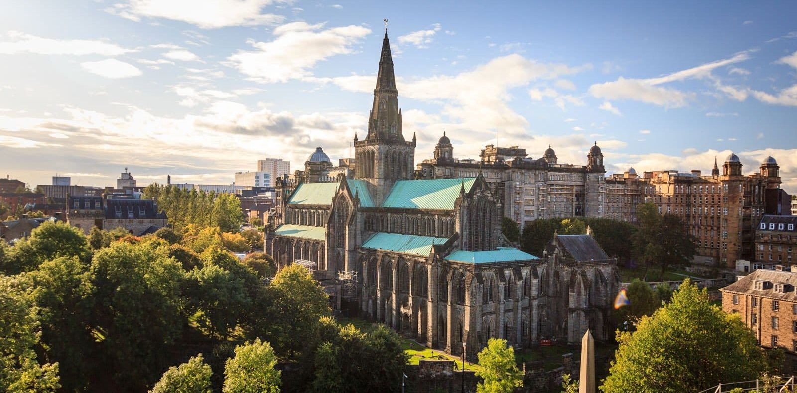 The Cathedral in Glasgow from the Necropolis