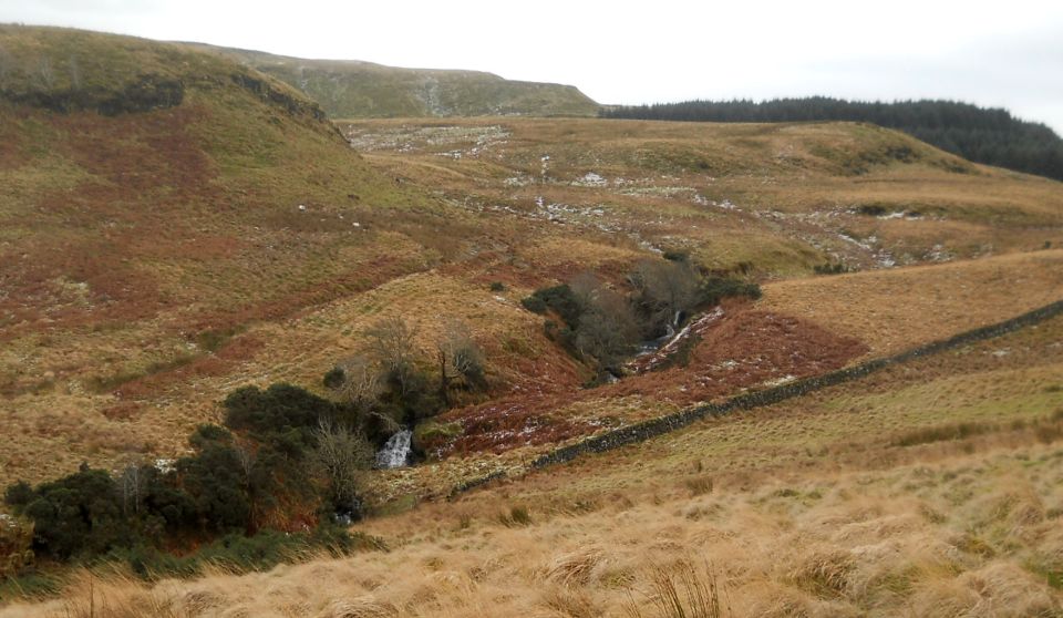 Burn and waterfall on Dumbarton Muir