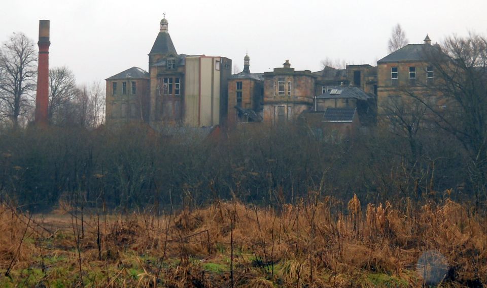 Broomhill Hospital from Strathkelvin Railway Path