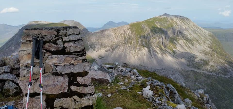 Trig Point on Beinne Eighe in Torridon Region of NW Scotland