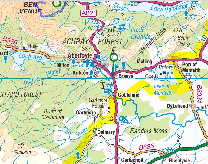 Map of Aberfoyle