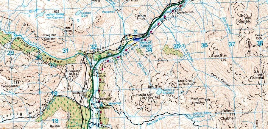 Location Map for Falls of Falloch