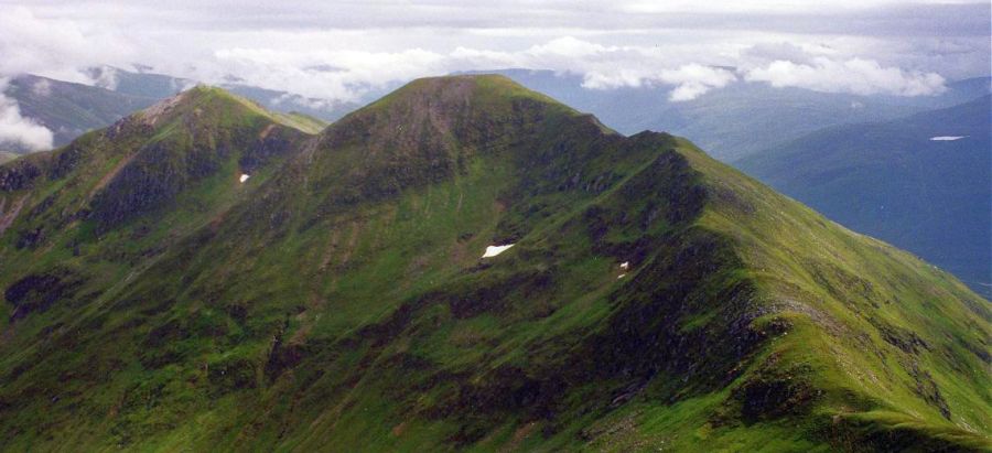 Aonach Meadhoin in the Three Brothers of Kintail from Sgurr a' Bhealaich Dheirg