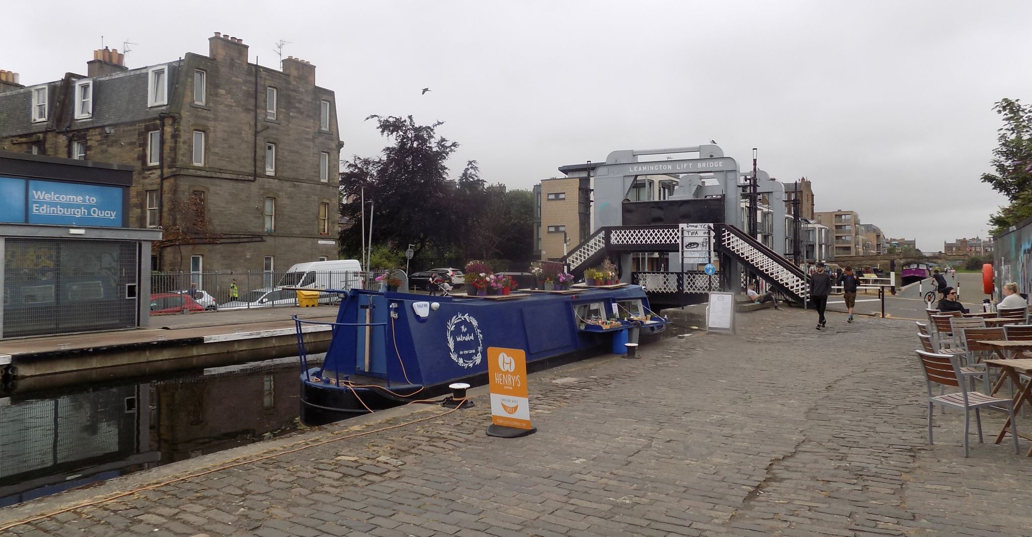 Leamington Lift Bridge on Union Canal in Edinburgh