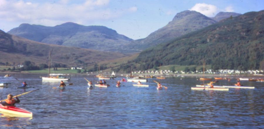 Canoeing in Loch Goil in Argylleshire in the Southern Highlands of Scotland