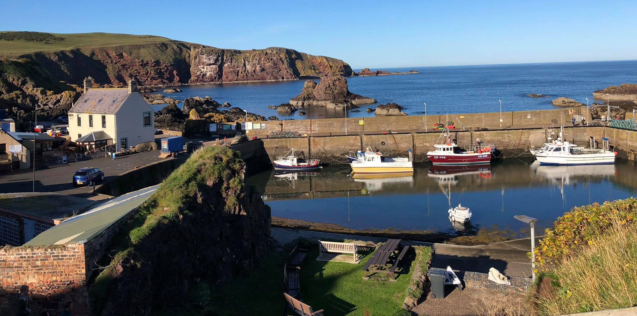 St. Abbs fishing village on the coast of Berwickshire