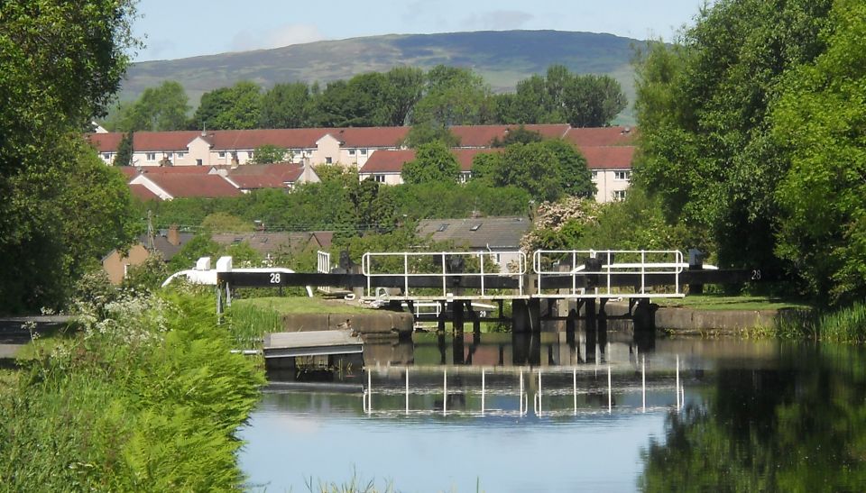 Lock on Forth and Clyde Canal in Yoker, Glasgow