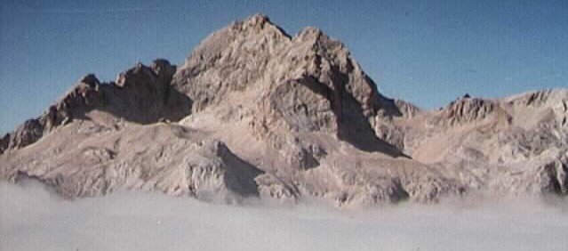 Mt. Triglav summit cone in the Julian Alps of Slovenia