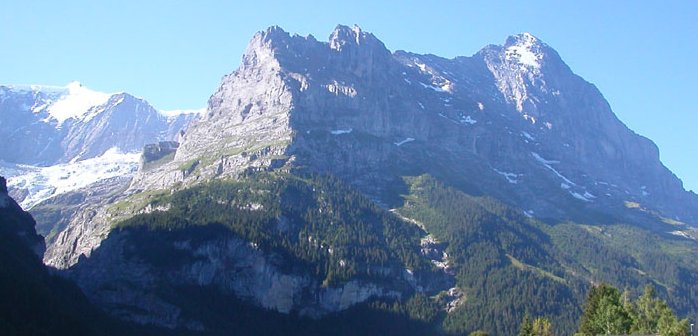 The Eiger above Grindelwald in the Bernese Oberlands of Switzerland