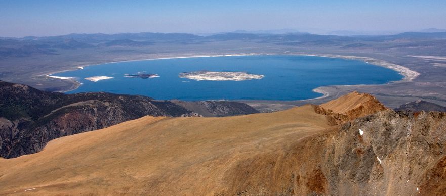 Mono Lake in Owen's Valley from Mount Dana in the Sierra Nevada