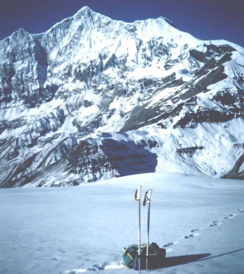 Tukuche Peak from Thapa Peak on Dhaulagiri Circuit, Nepal Himalaya 